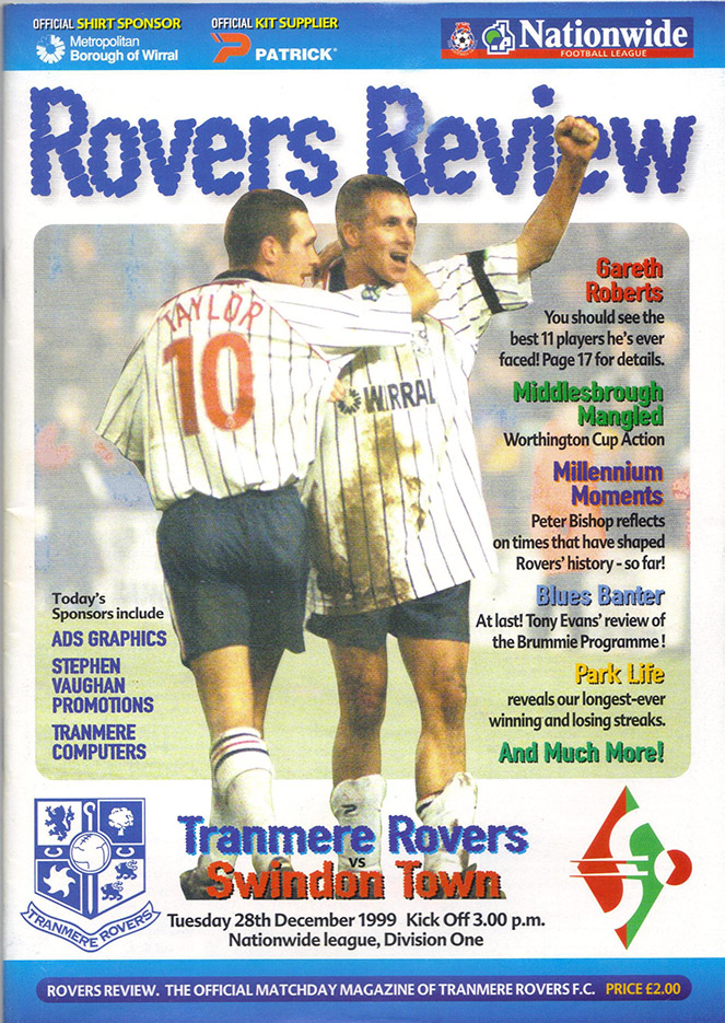 <b>Tuesday, December 28, 1999</b><br />vs. Tranmere Rovers (Away)